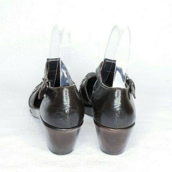 Stuart Weitzman Marty Womens Distressed Leather Dark Brown Sandals Size US 9 - SVNYFancy