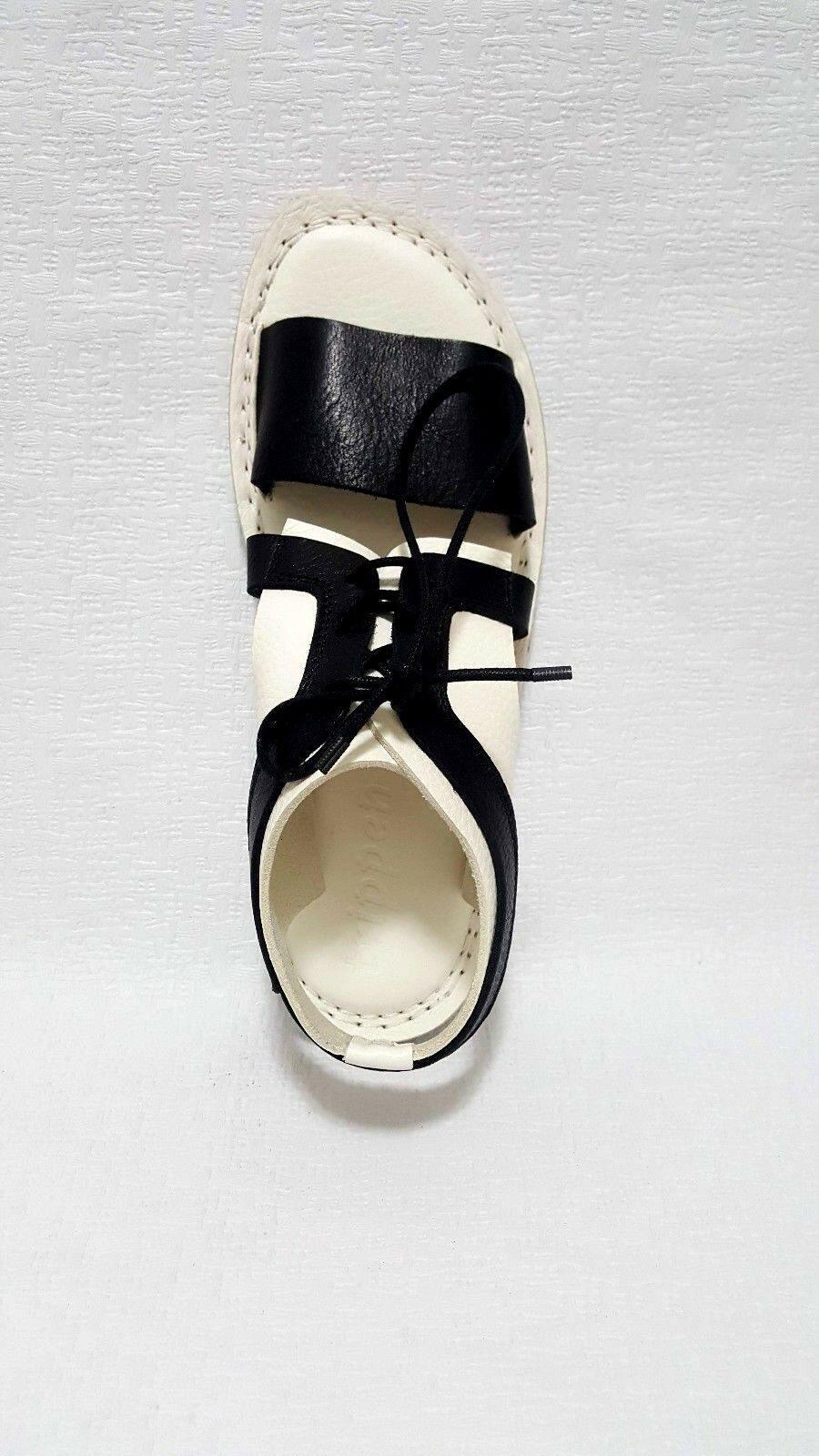 NEW Trippen Rack Black White Leather Sandals Shoe Size  EU 36 - SVNYFancy