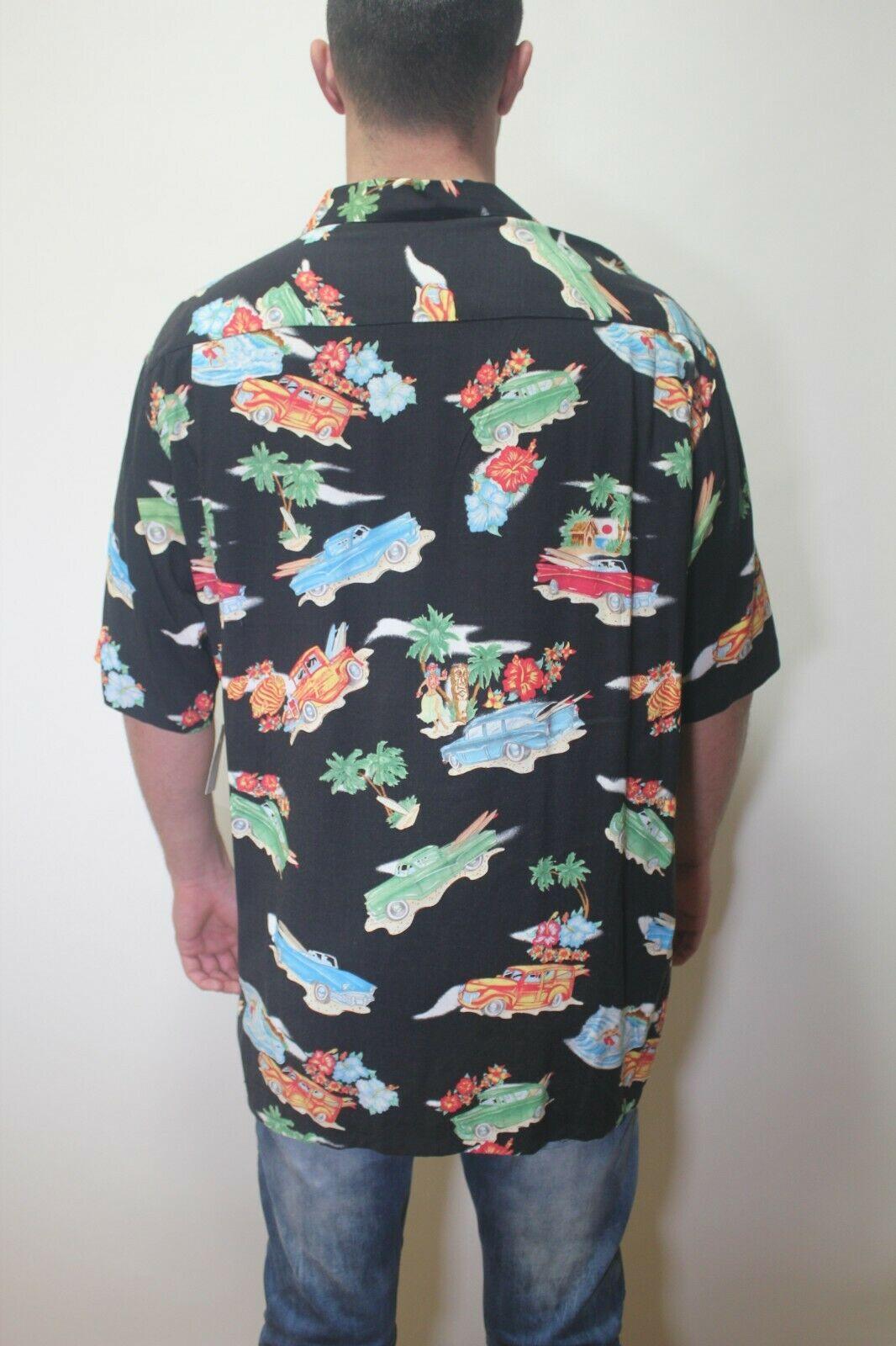 Pineapple Connection Men's Vintage Palm Leaves Cars Design Hawaiian Shirt  L - SVNYFancy