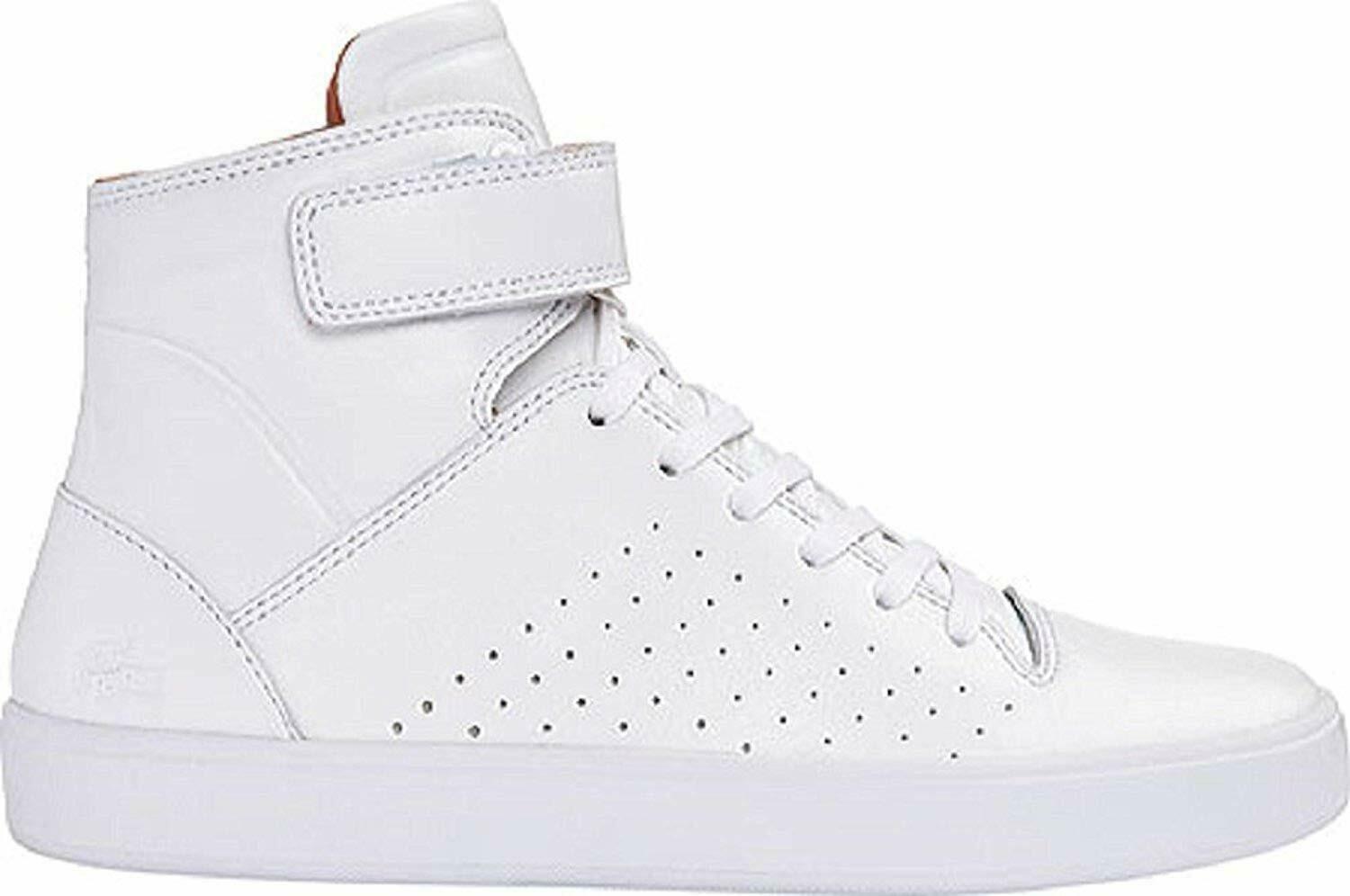 Lacoste Women's Tamora Hi 116 2 High Top Sneaker,White Leather Size US 10 - SVNYFancy