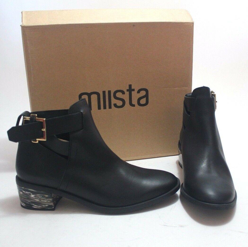 Miista Clarissa Black Womens Leather Ankle Boots Size 39 - SVNYFancy