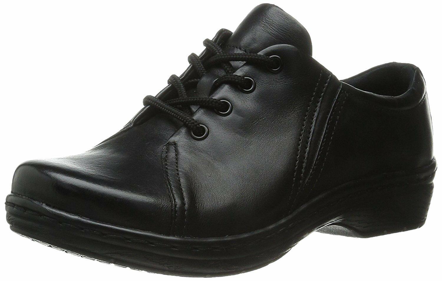 Klogs Illusion Womens  Black Leather Illusion Clog Lace Up Oxford Shoes  US 6 - SVNYFancy