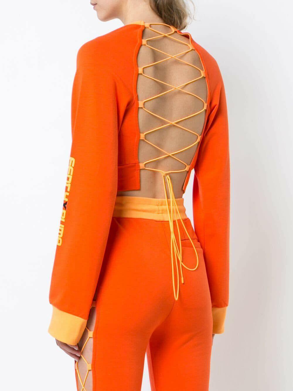 Puma x Fenty by Rihanna Womens Laced Sweatshirt Orange - SVNYFancy