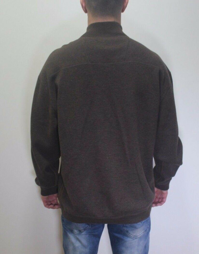 TOMMY BAHAMA Flip Side Half-Zip Long Sleeve Reversible Sweater Brown Blue Size L - SVNYFancy