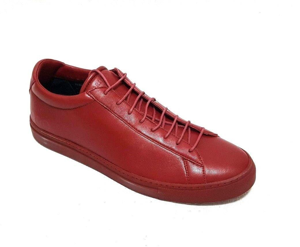 PRIMA FORMA Drew Mens Low-Top Leather Sneaker Shoes Red Leather EU 45 Rare - SVNYFancy