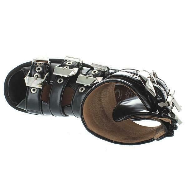 Jeffrey Campbell Battle Black Patent Leather Chunky Platform Gladiator Sandal 9 - SVNYFancy