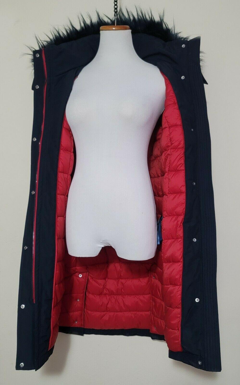 TOMMY HILFIGER Womens Navy Hooded Warm Winter Parka Coat Size S - SVNYFancy