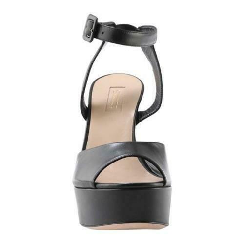 Womens Sebastian Ankle Strap Block Heel Sandal Black Nappa Leather Size EU 38 - SVNYFancy