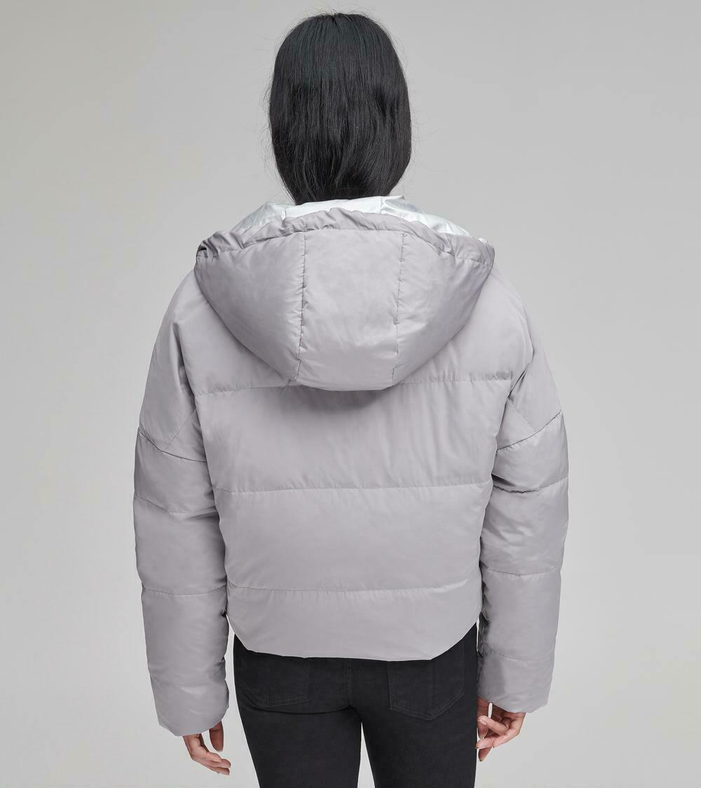 Andrew Marc Luna Reversible Down-Fill Metallic Oversize Puffer Jacket Sz L - SVNYFancy