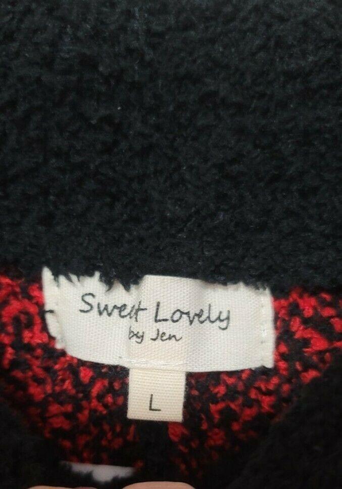 Sweet Lovely by Jen Soft Fuzzy Joggers Pants Black Heart Size L - SVNYFancy