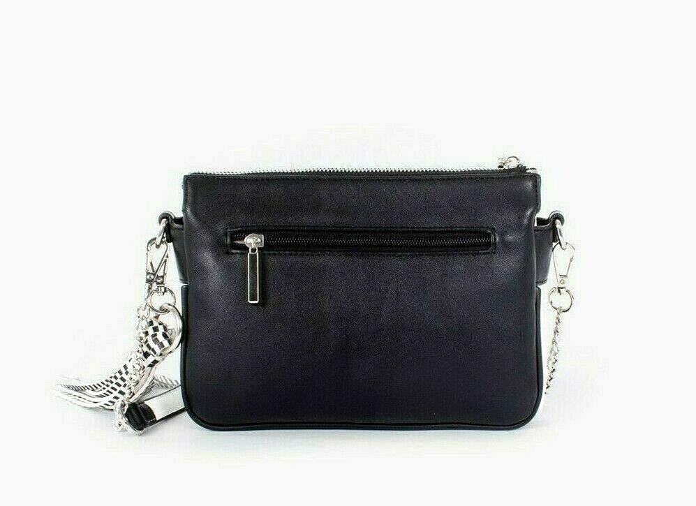 JOSEPH RIBKOFF Valencia 191958 Black White Faux Leather Crossbody Style Bag - SVNYFancy