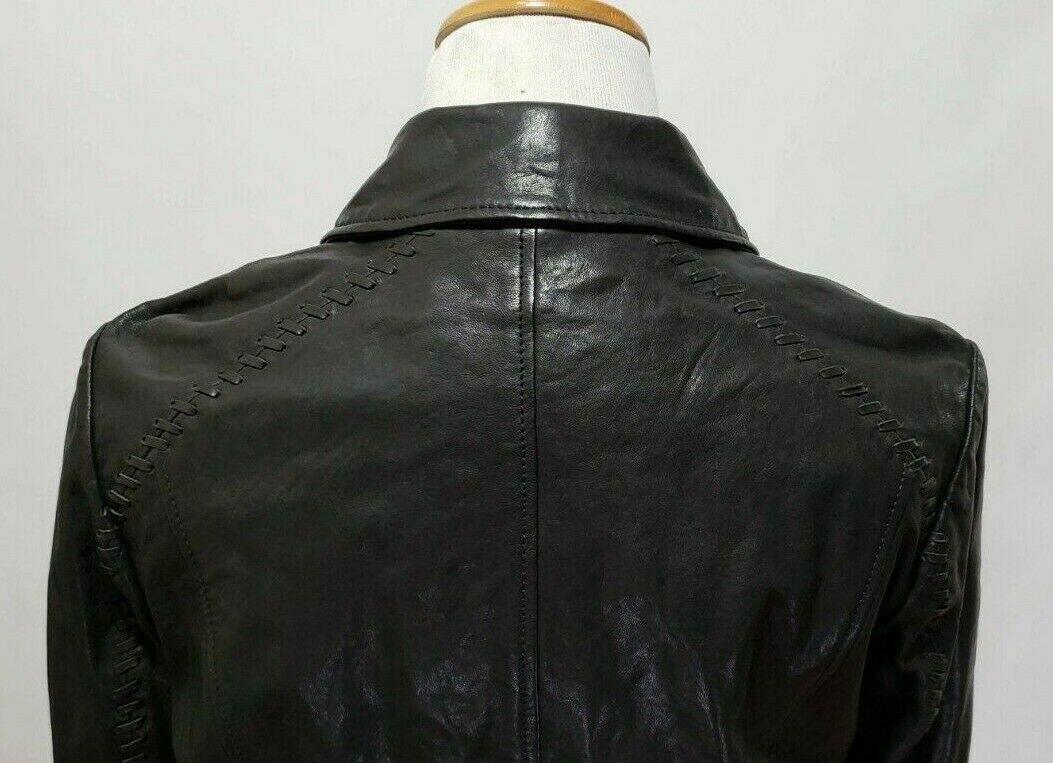 ANDREW MARC Womens Naples Leather Bomber Size S - SVNYFancy