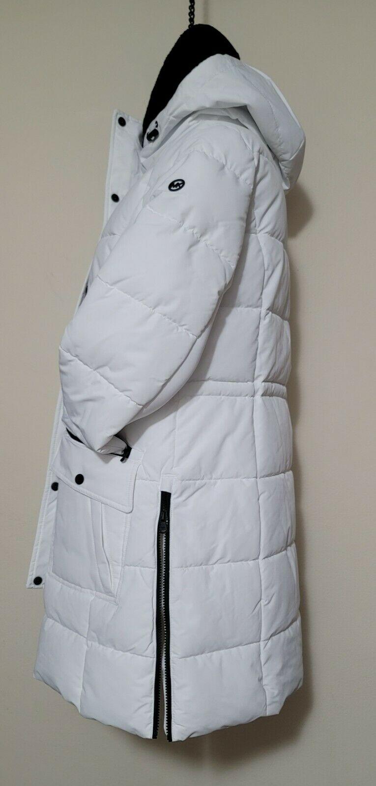 Michael Kors White Winter Jacket  Hooded Coat Size M - SVNYFancy