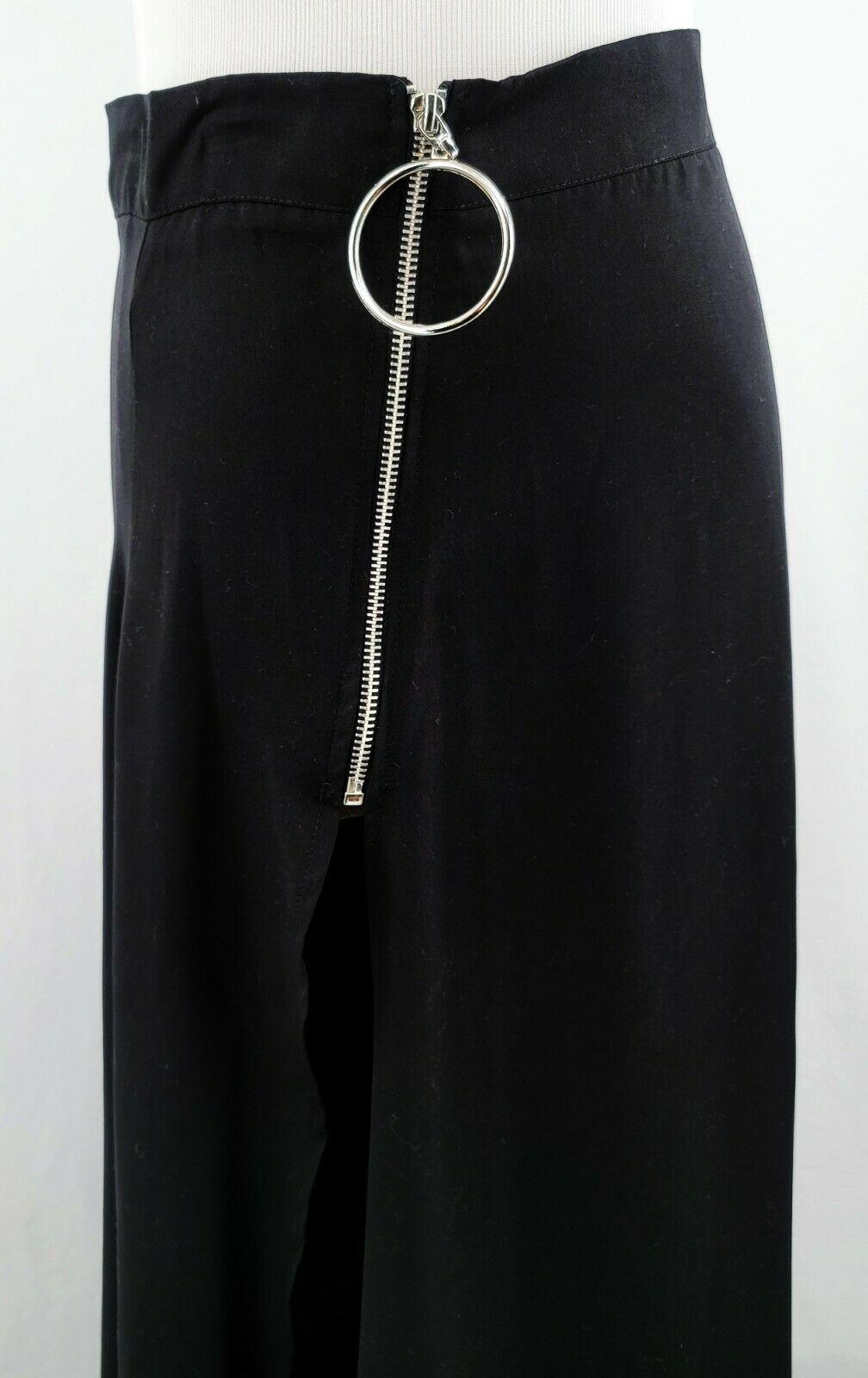 Bit Freak Long Full Length High Split Black Maxi Skirt Size M - SVNYFancy