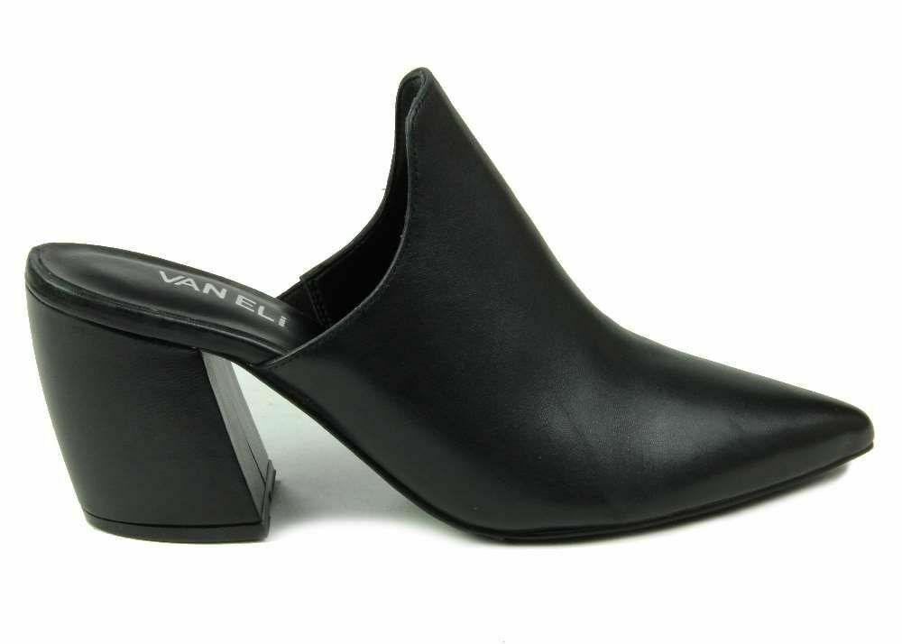 Vaneli Renita Black Nappa Leather Mule Size US 9 Narrow - SVNYFancy