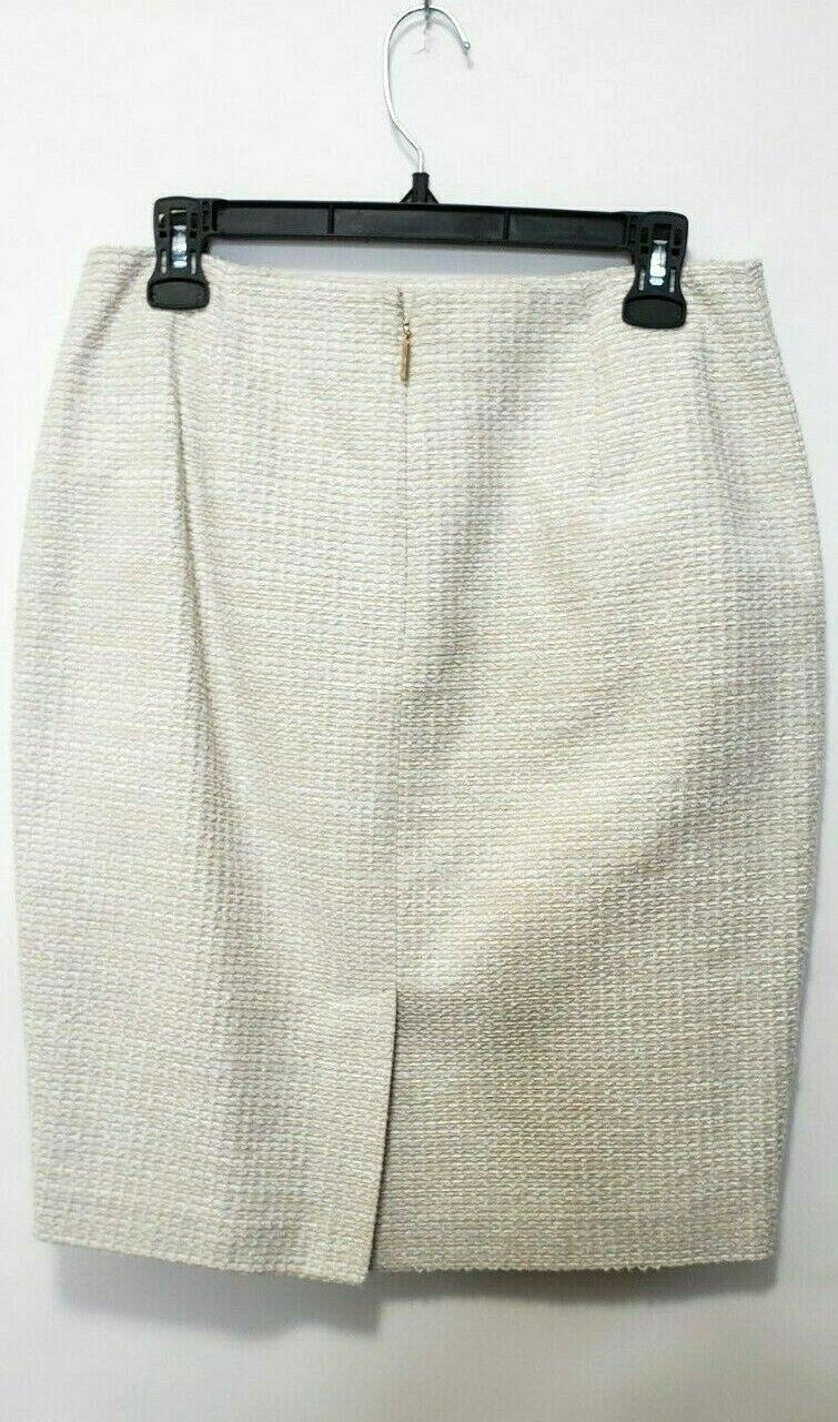 KARL LAGERFELD Womens Tweed Style Pencil Skirt Ivory Size 6 - SVNYFancy