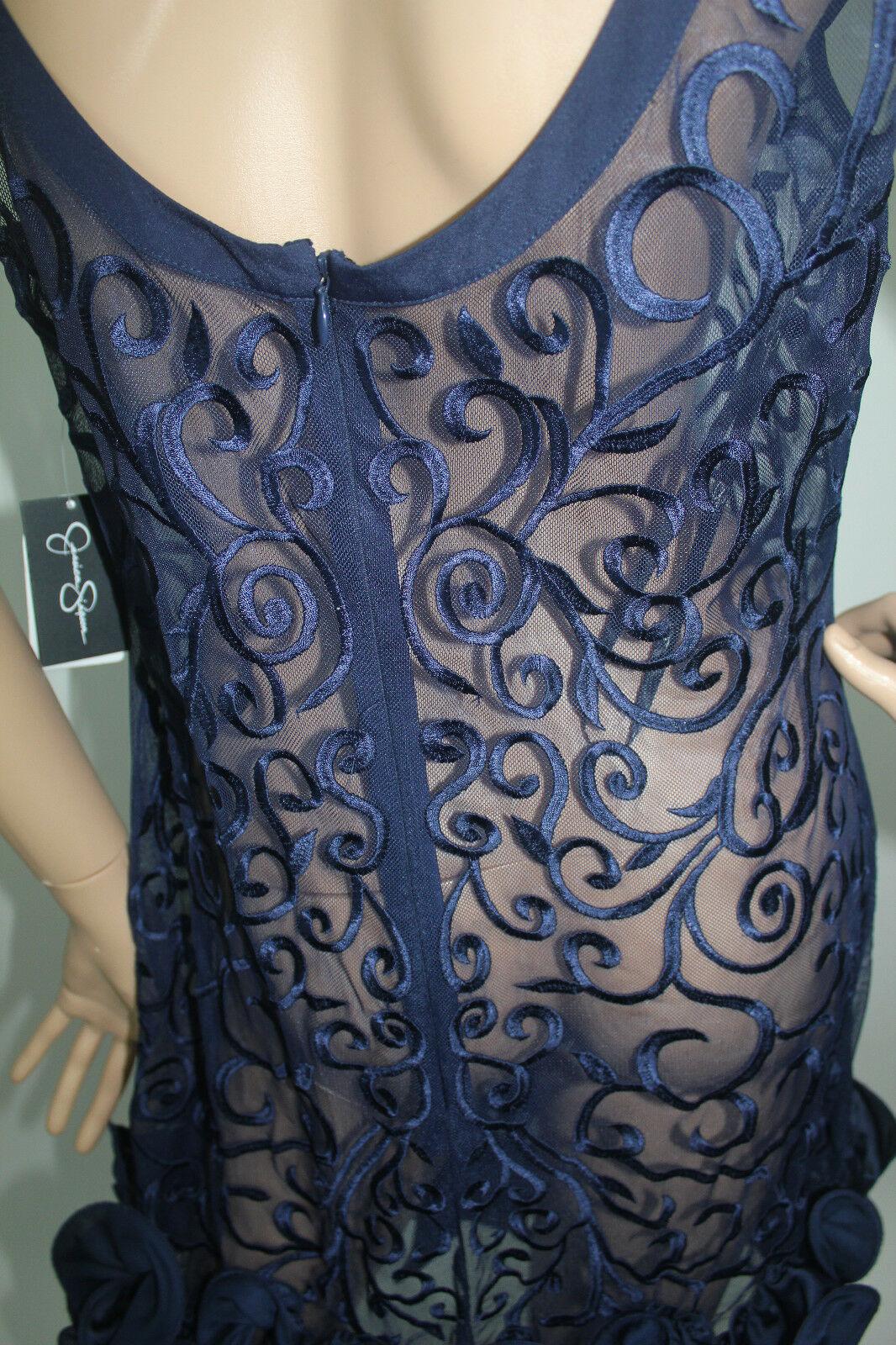 Jessica Simpson Women's Short-Sleeve Lace Ruffle Hem Dress Size 8 (no lining) - SVNYFancy