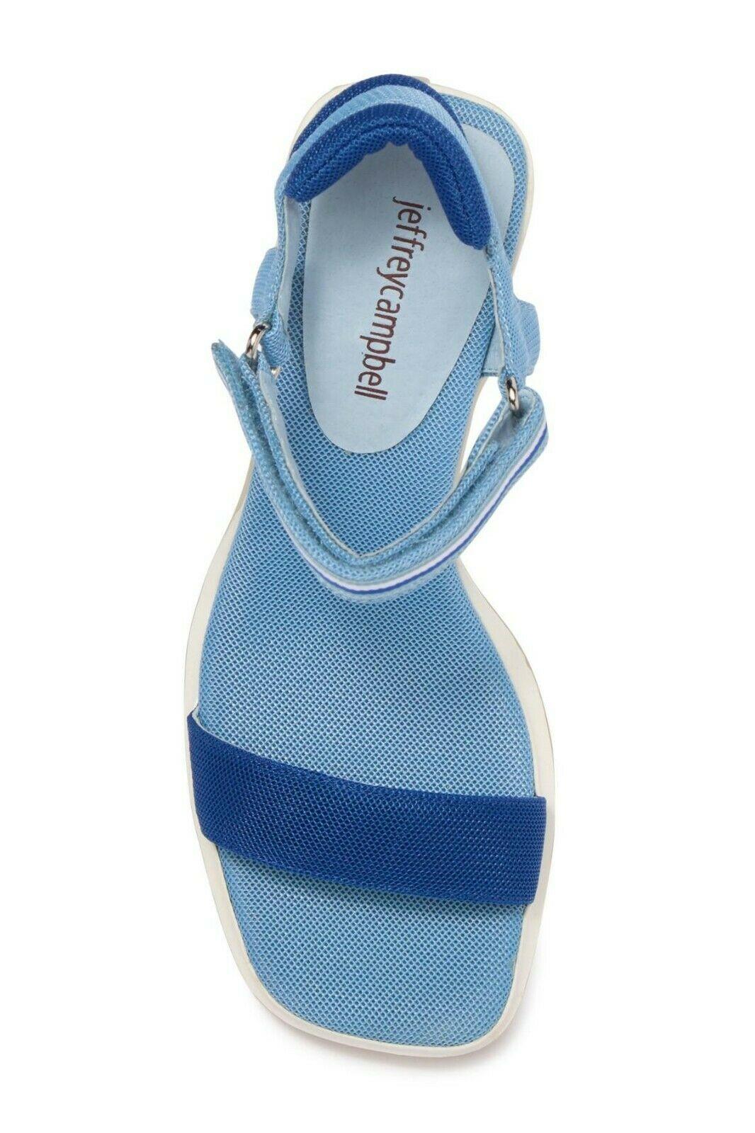 Jeffrey Campbell Fumble Ankle Strap Sandals Blue Mesh Combo Size US 9.5 - SVNYFancy