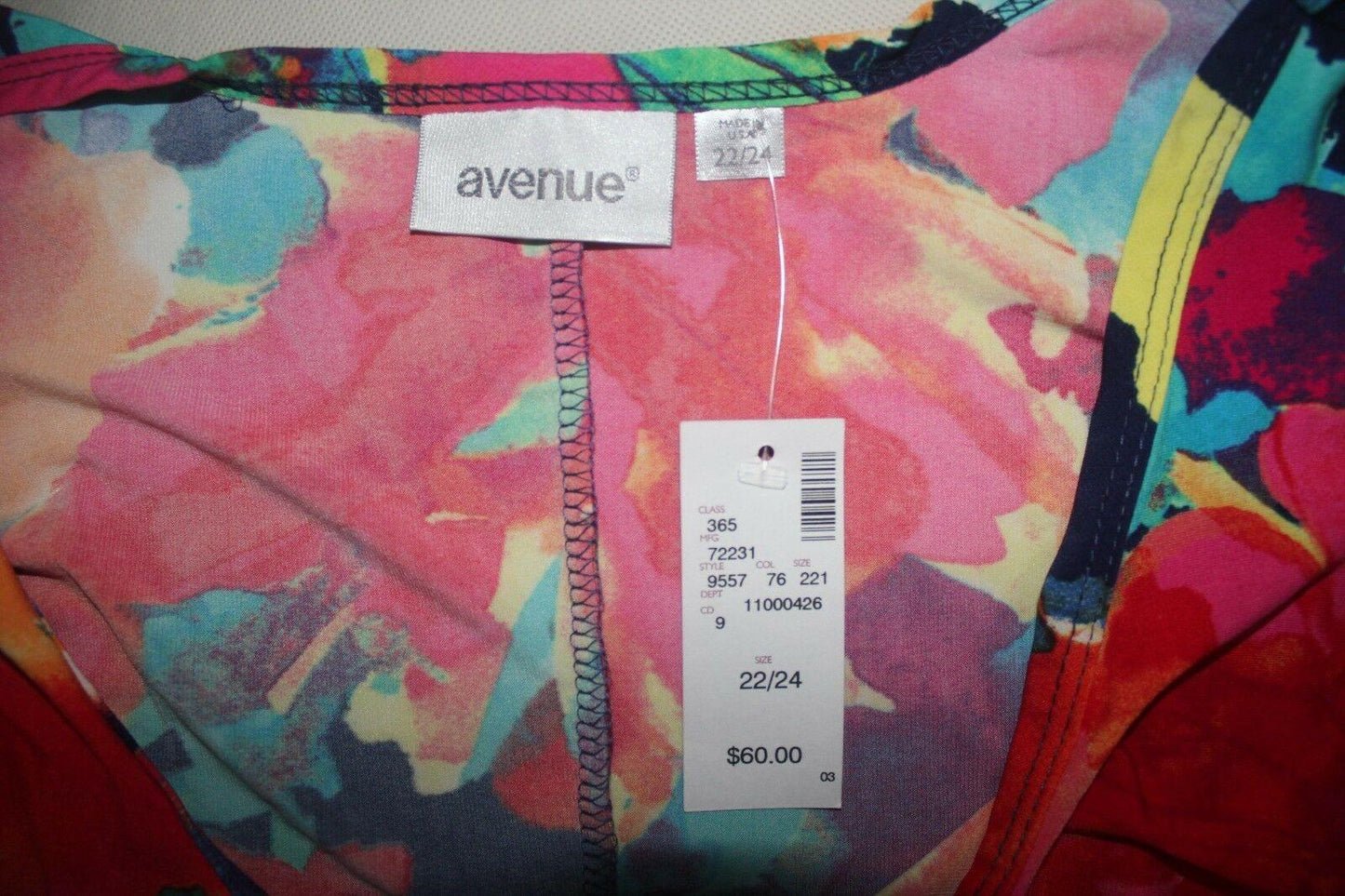 AVENUE  Women Maxi DRESS Multi-Color/Dark Blue SLEEVELESS size 22/24 US - SVNYFancy