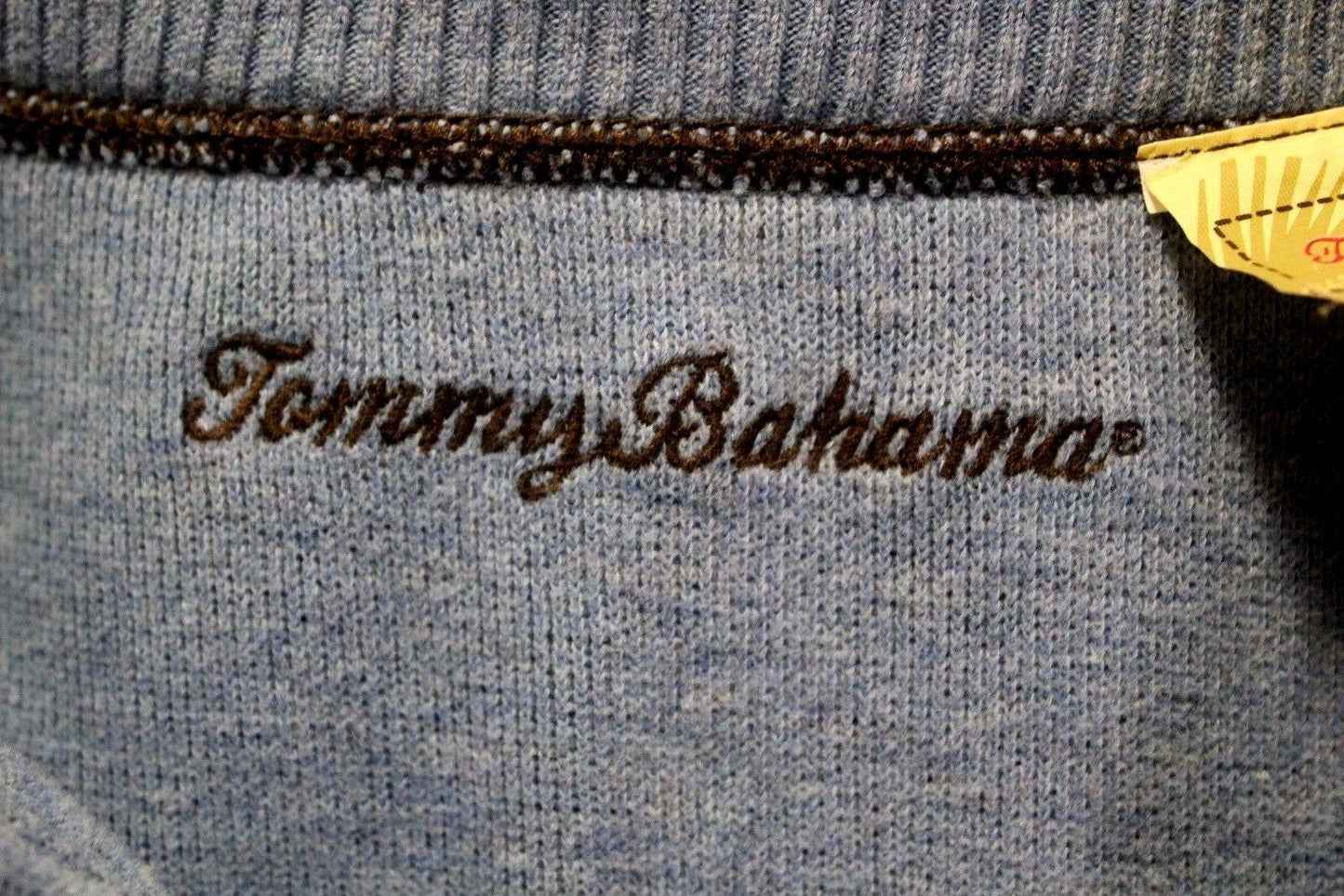 TOMMY BAHAMA Flip Side Half-Zip Long Sleeve Reversible Sweater Brown Blue Size L - SVNYFancy