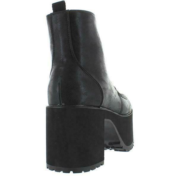T.U.K. A8663L Tuk Ladies Shoes Black Distressed Vegan Leather Nosebleed Boot 6 - SVNYFancy