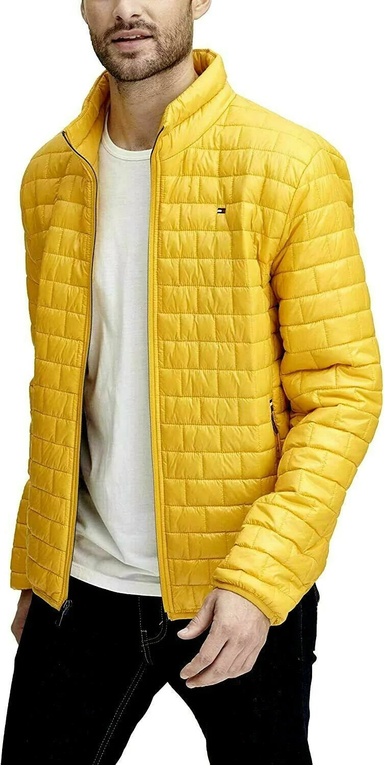 Tommy Hilfiger Box Quilted Packable Puffer Jacket Yellow Size S - SVNYFancy