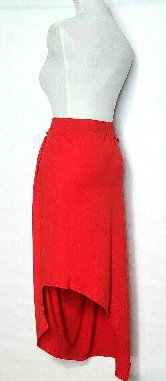 209 Women Red Asymmetrical Casual Skirt Size L - SVNYFancy