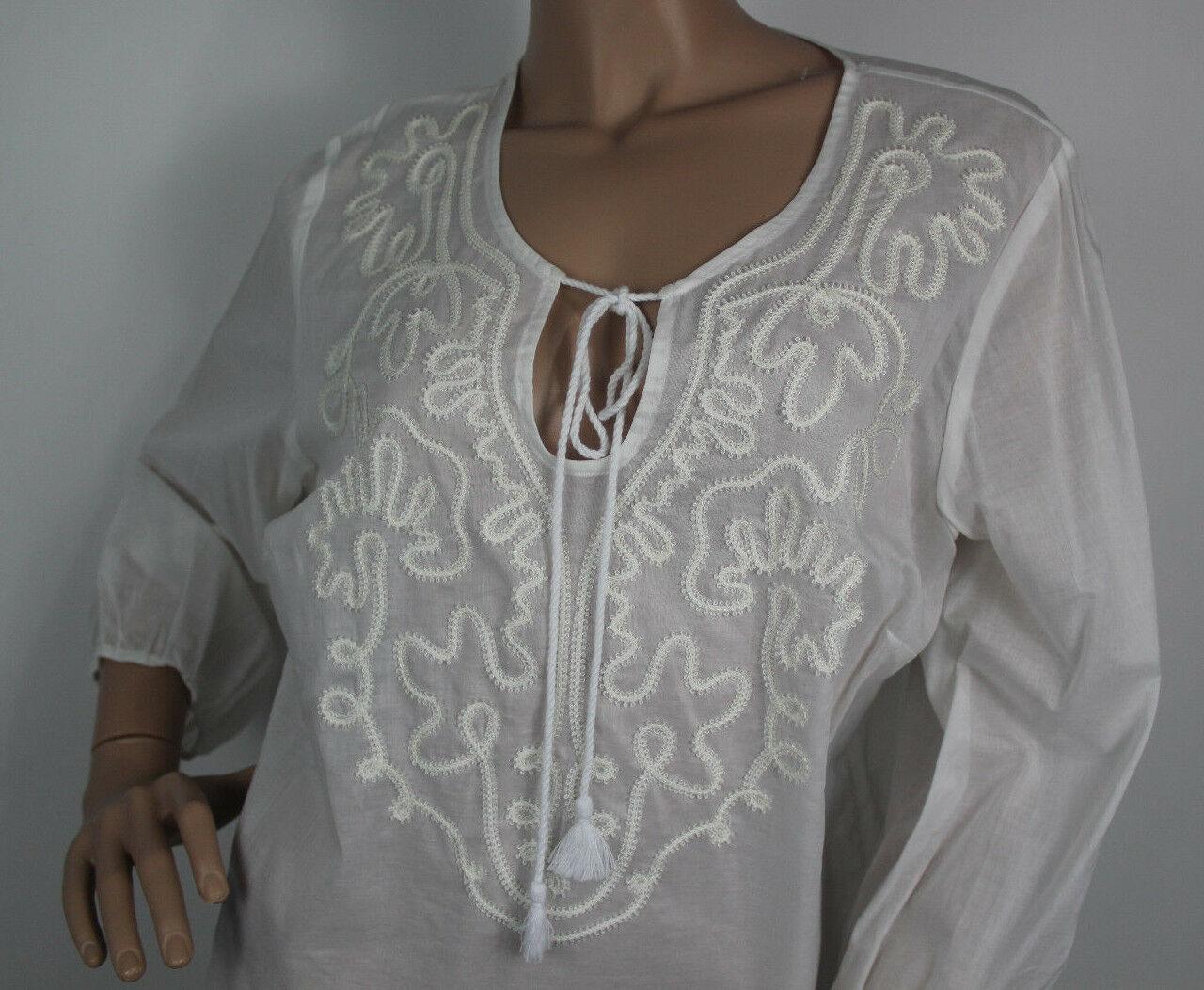 Jones New York Shirt Embroidered Women Blouses White Size 1X - SVNYFancy
