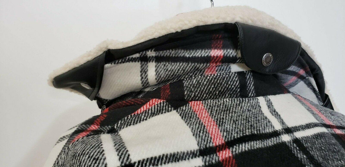 Levi's Women's Wool Plaid Sherpa Collar Oversize Moto Jacket Size S - SVNYFancy