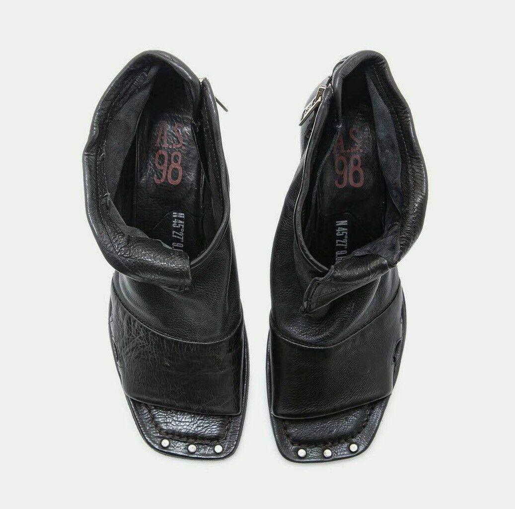 A.S.98 Neuman Women's Peep Toe Sandal Shoes Bootie Black Size EU 37 - SVNYFancy