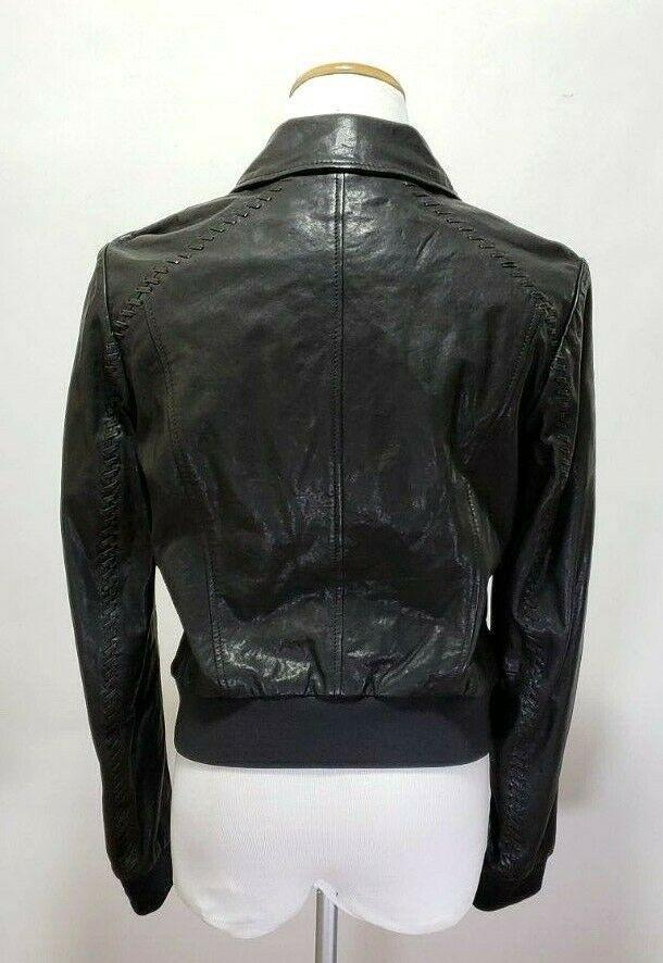 ANDREW MARC Womens Naples Leather Bomber Size S - SVNYFancy