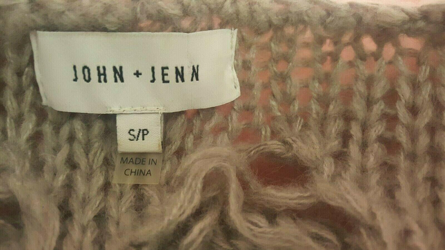 John & Jenn Women's Distressed Knit Grey Pullover Sweater Size S - SVNYFancy