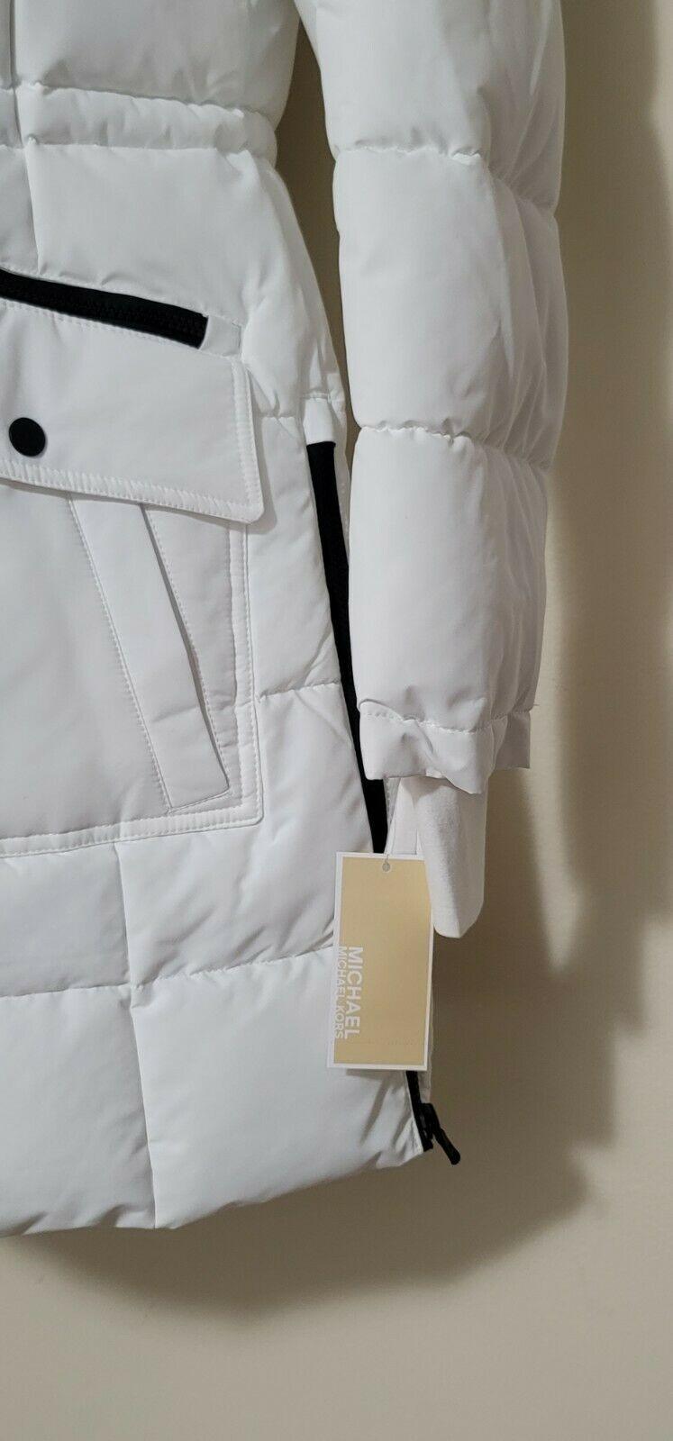 Michael Kors White Winter Jacket  Hooded Coat Size M - SVNYFancy