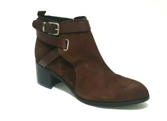 Charles David Women's Brown Leather Ankle Boots Size US 7.5 Made in Italy - SVNYFancy