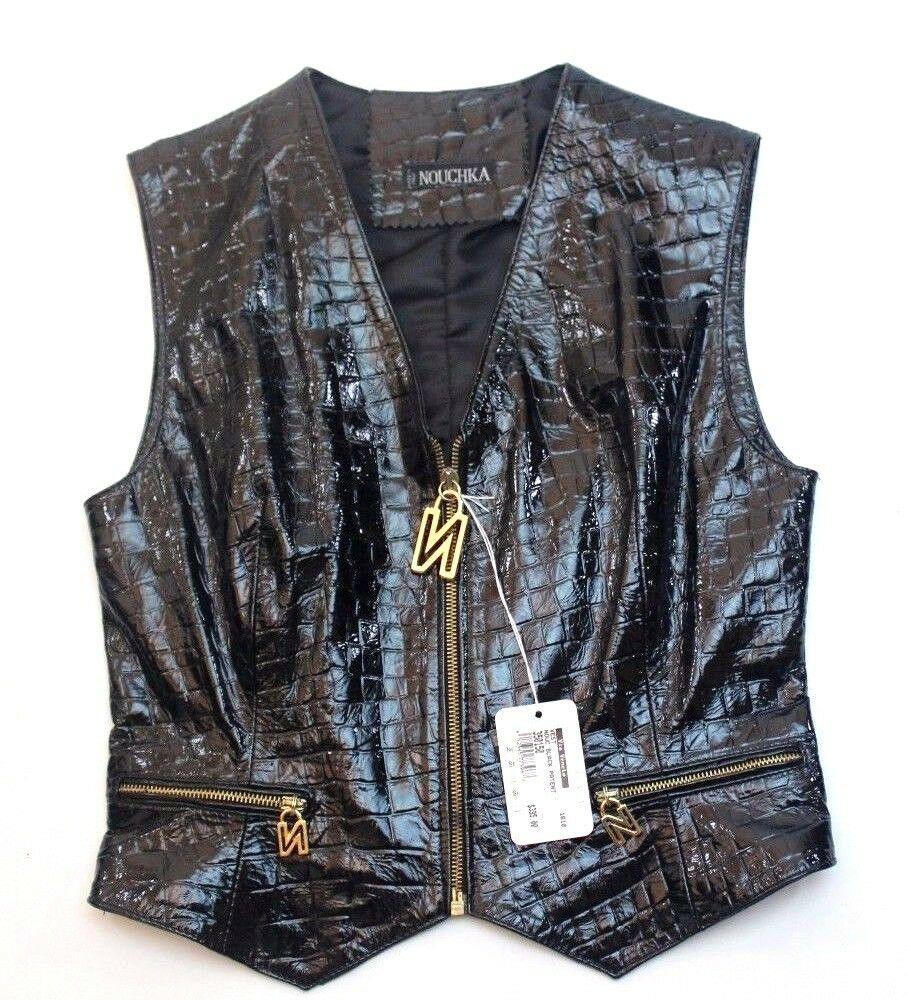 NOUCHKA Women's Genuine ITALIAN LEATHER Vest Size 42 Made in Italy - SVNYFancy