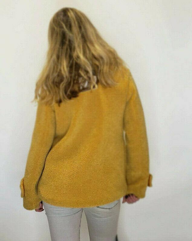 Tahari Women's Yellow Mustard Faux Fur Cozy Winter Teddy Coat Jacket Size S - SVNYFancy