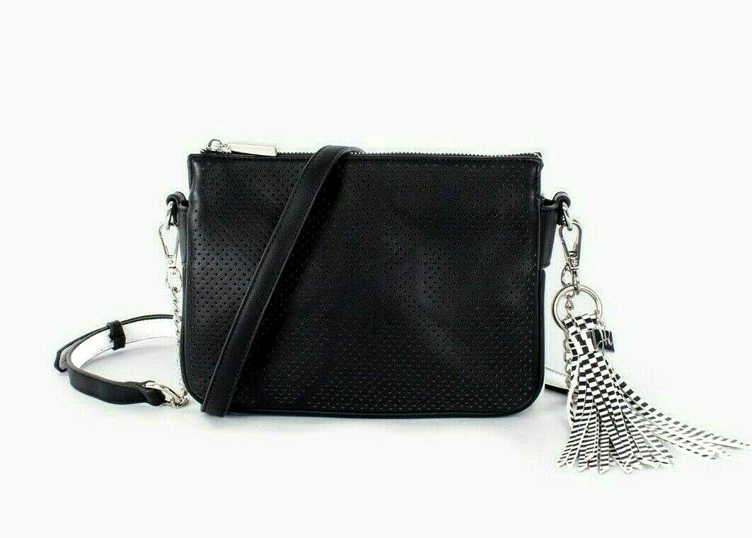 JOSEPH RIBKOFF Valencia 191958 Black White Faux Leather Crossbody Style Bag - SVNYFancy