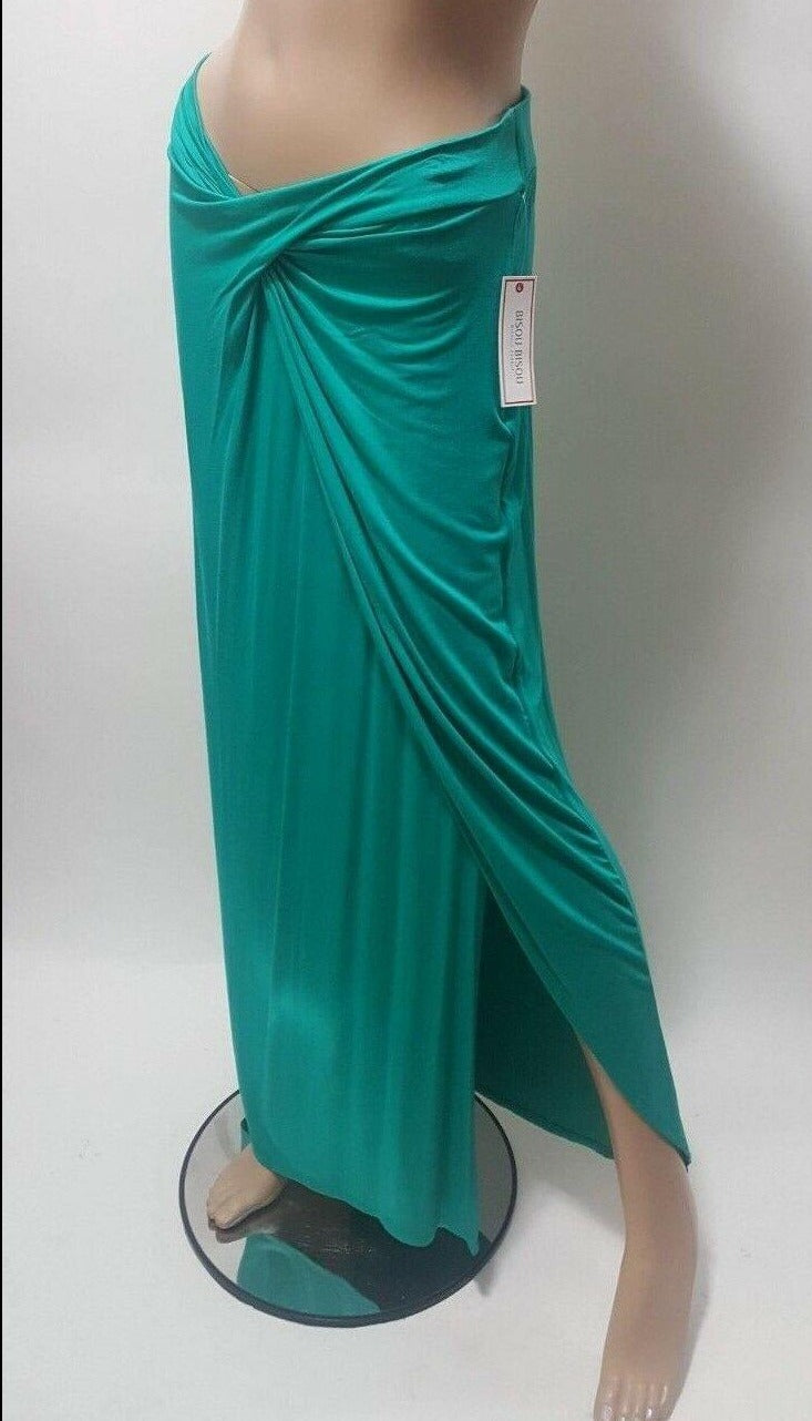 BISOU BISOU Womens Maxi Skirt Green Long Flowy Size Small - SVNYFancy