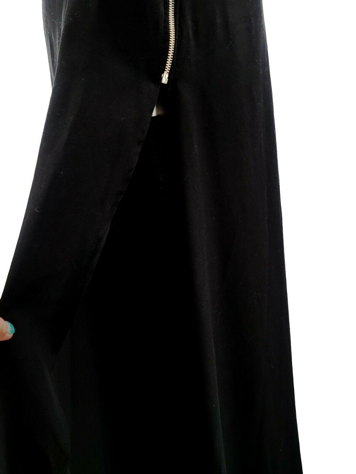Bit Freak Long Full Length High Split Black Maxi Skirt Size M - SVNYFancy