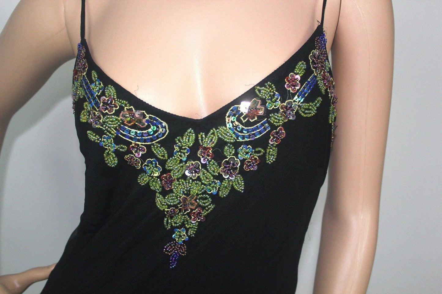 Jessica Simpson Beaded Maxi Black Dress Ties At The Back Women's  Size 14 - SVNYFancy
