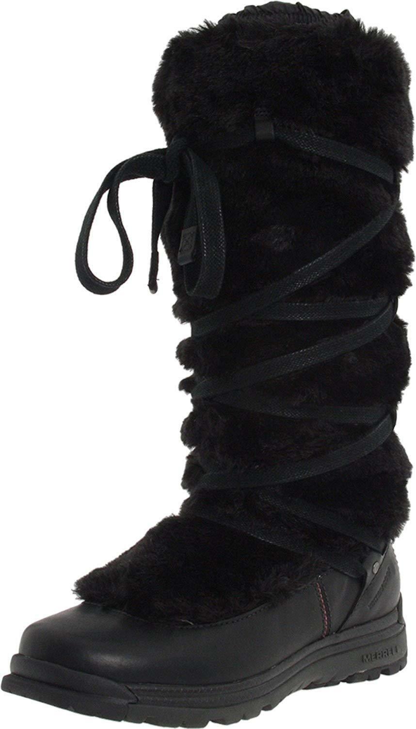 Merrell Women's Katia Waterproof Faux Fur Winter Opti-Warm Black Boots Size US 5 - SVNYFancy