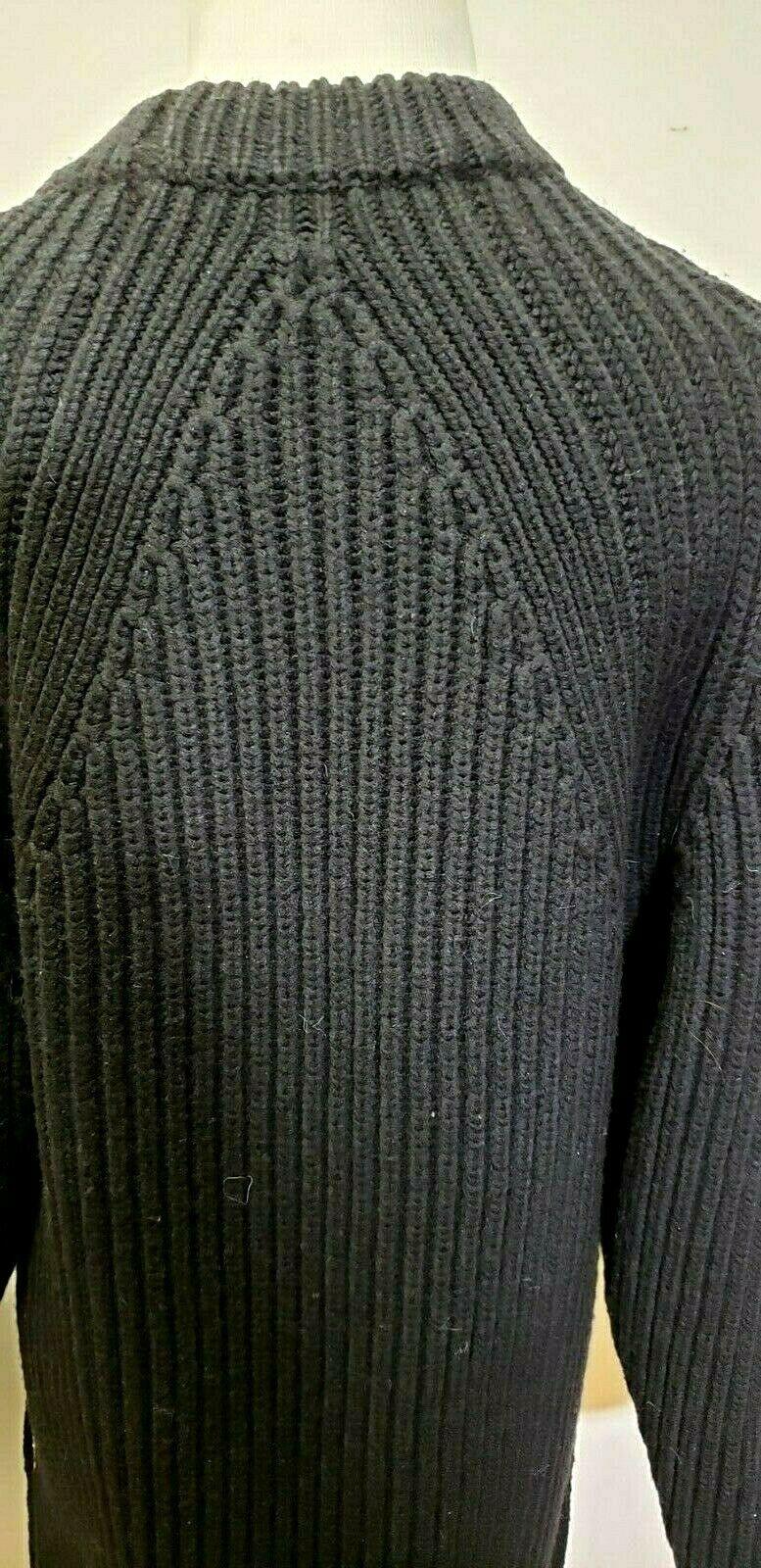 DKNY Pure Heavy Knit Oversize Wool Black Lace-Up Sweater Size S - SVNYFancy