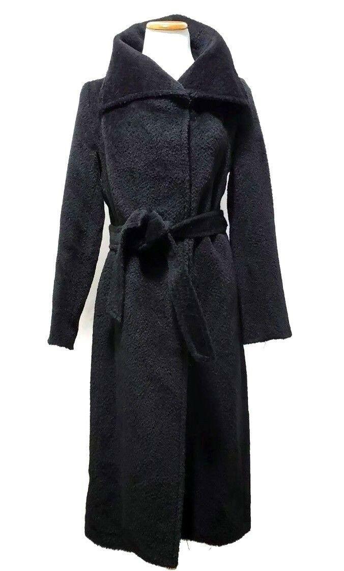 JONES NEW YORK Womens Black Faux Fur THE FUZZ COAT Teddy Bear Full Length Size 6 - SVNYFancy