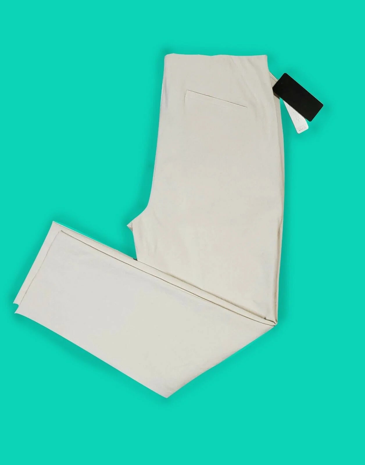 Donna Karan Luxe Ultra Stretch Canvas Cotton Ivory Pants Size 12 - SVNYFancy