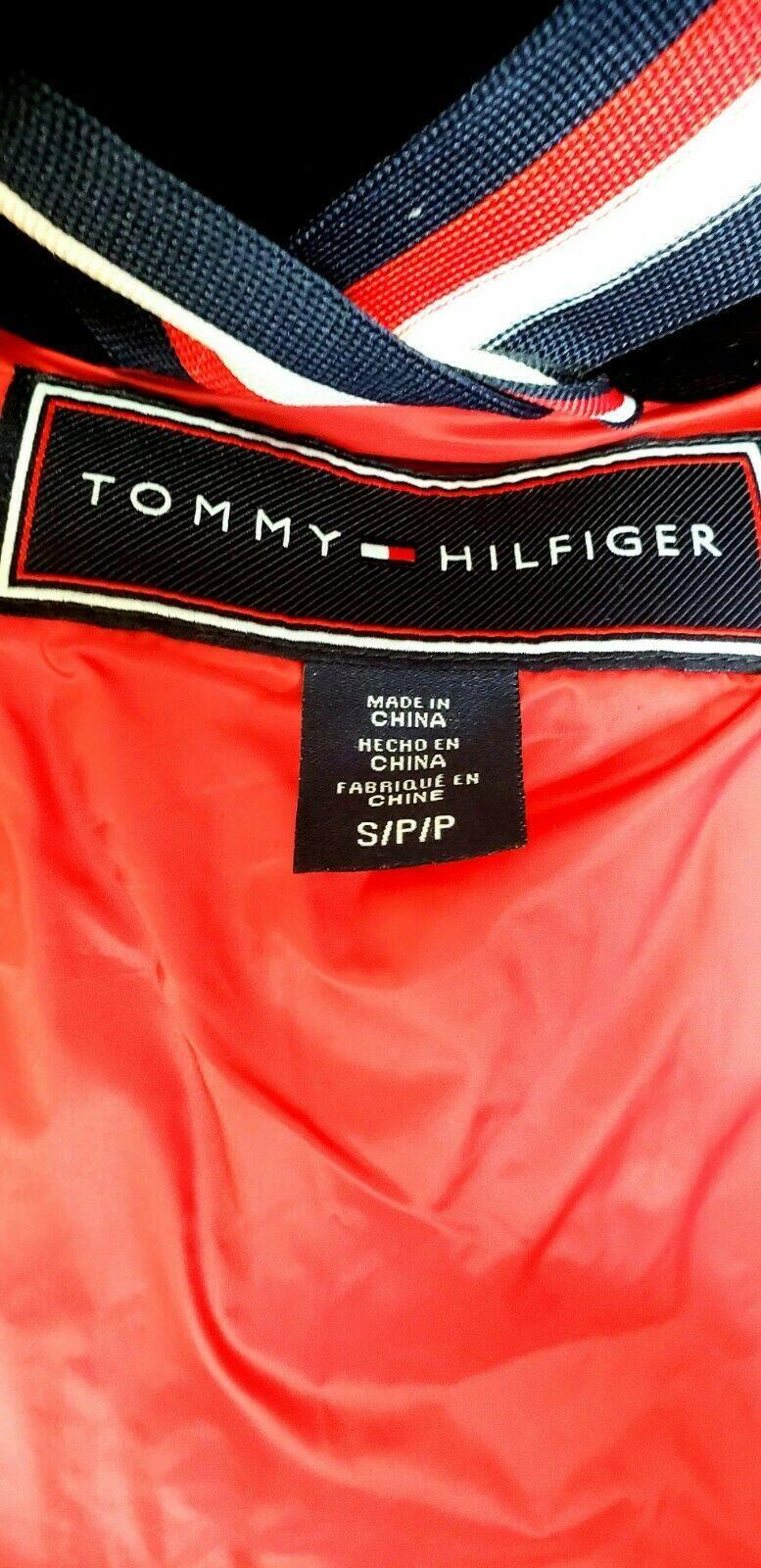 Tommy Hilfiger Dark Navy Velvet Puffer Jacket With Backpack Straps Womens Size S - SVNYFancy