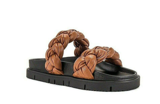 Steve Madden Women's Choice Braided Footbed Platform Sandals Cognac Size 6 - SVNYFancy