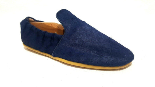 Lust For Life Leather Sheep Nappa Pony Hair Ink Blue Flats Loafer Size 6 - SVNYFancy