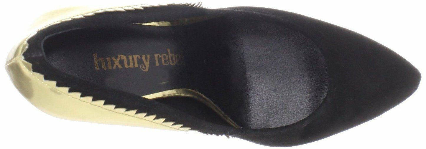 Luxury Rebel Women's Veronica Leather Pumps Black/Gold Size EU 37 - SVNYFancy