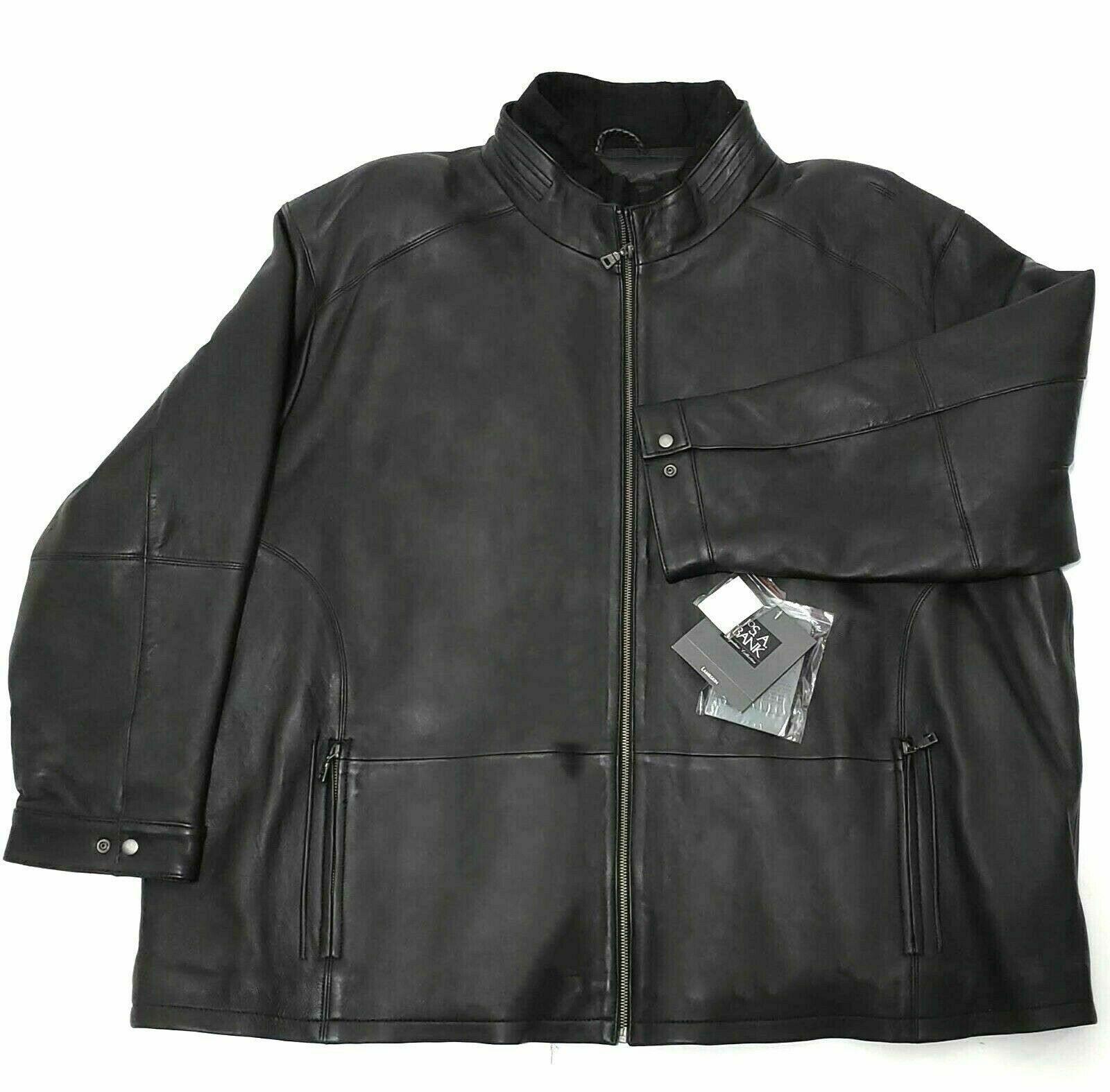 JOS.A.BANK Signature Collection Mens Winter Lamb Leather Jacket Big Size 3XB - SVNYFancy
