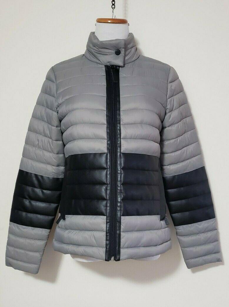 Marc New York Performance Women's Packable Jacket with Faux Leather Trim Gray Size S - SVNYFancy